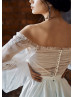 Beaded White Tulle Satin Chic Wedding Dress